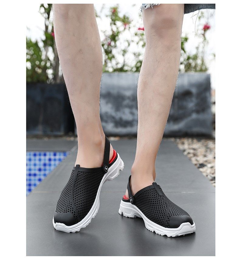 Pantofole estive da uomo alla moda antiscivolo per padre di mezza età, sandali per anziani con punta chiusa e suola spessa_voghion.com