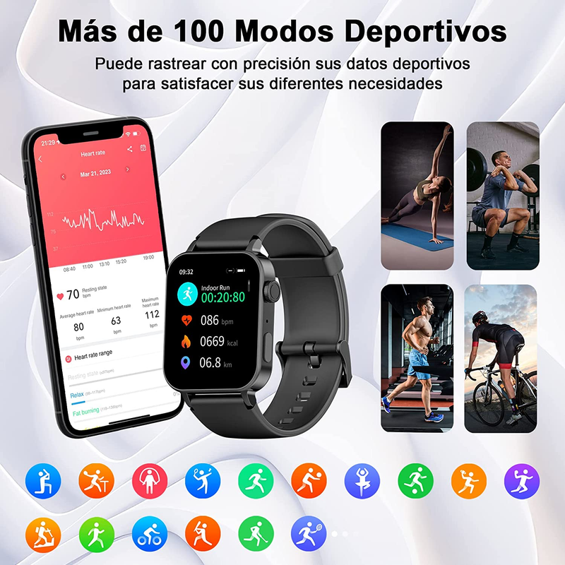 Blackview W10 Smart Watch for Women Απάντηση/Πραγματοποίηση κλήσης, Αριθμομηχανή, καρδιακός ρυθμός, οξυγόνο αίματος, μόνιτορ ύπνου, μετρητής βημάτων θερμίδων, για iOS Android_voghion.com