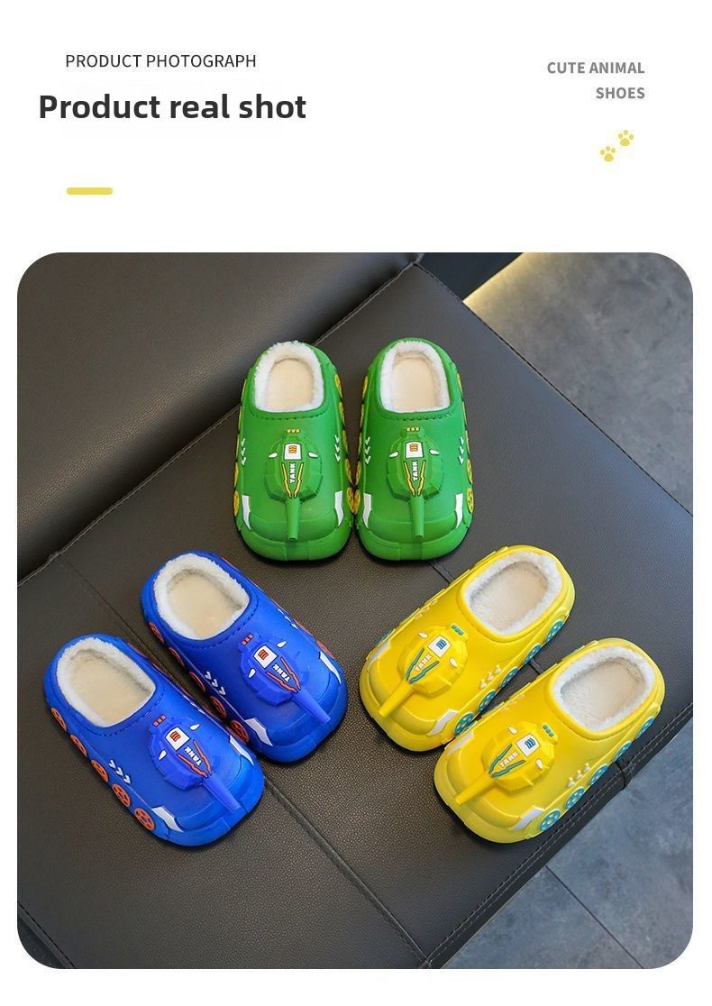 Pantofole in cotone per bambini impermeabili per la casa, per ragazzi e ragazze, per neonati, antiscivolo, calde, con cartoni animati, per la casa, e scarpe invernali in cotone_voghion.com