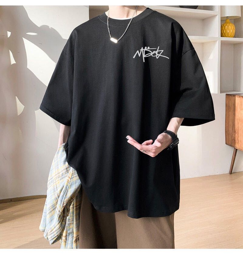 Maglietta a maniche corte da uomo, taglie forti, estiva, casual, ampia, con scollo rotondo e mezza manica, semplice e stampata._voghion.com