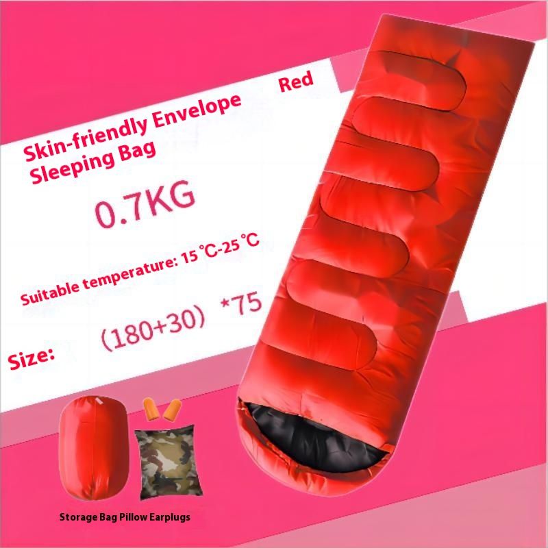 Sleeping Bag For Adults, Single Person, Outdoor Camping, Portable, Winter Thickened, Machine Washable, Nap, Dirt-Proof,_voghion.com