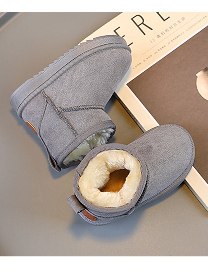 Balabali Children's Snow New Style Plush And Thickened Winter Girls' Soft Sole Cotton Boots Boys'_voghion.com