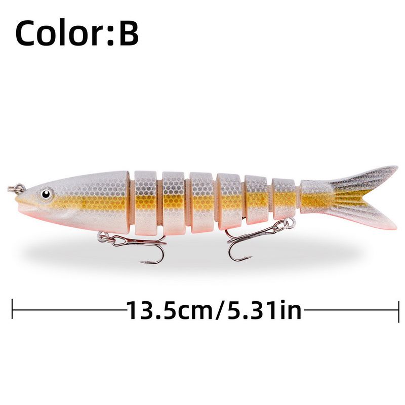 Çok Bölmeli Loach Biyonik Seti Uzun Atışlı Yavaş Batışlı 13,5 cm 17 g Gerçekçi 8 Bölmeli Sert Yem Balıkçılık Yemi_voghion.com