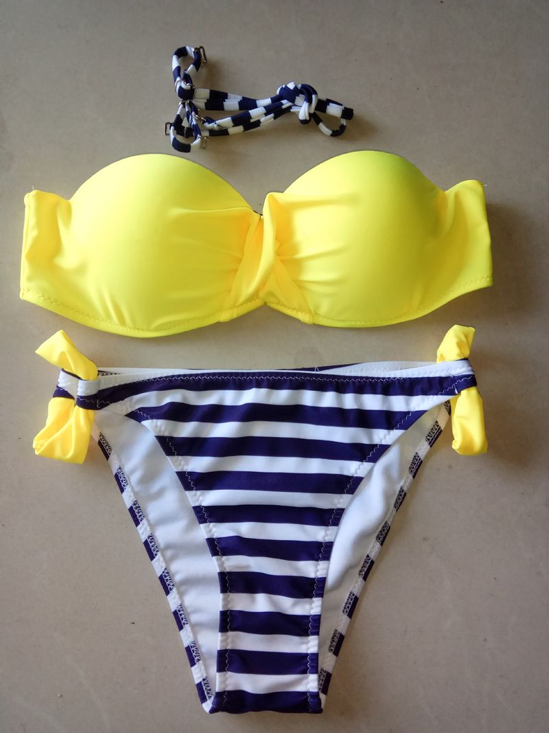 Ženska oblačila Novi razcepljeni bikini kopalke v barvi sladkarij_voghion.com