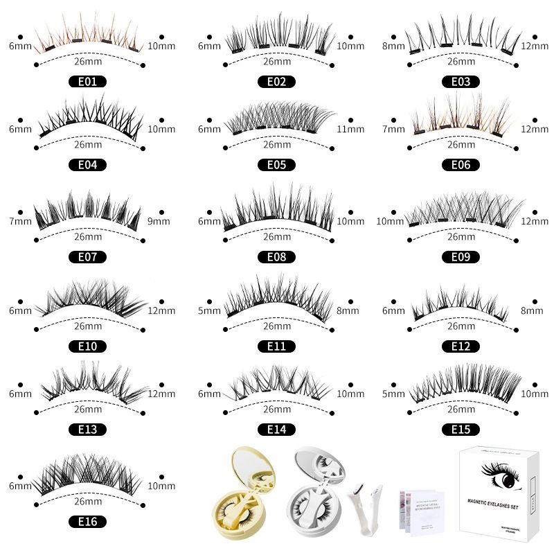Magnetic Eyelashes Set With Storage Box - Glue Free, Natural Thick Lashes For European & American Style (Portable & Reusable)_voghion.com