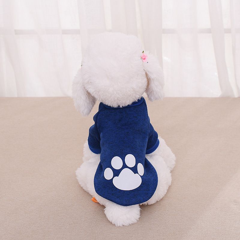 Cross-border pet sweater autumn and winter fleece printed sweater cat clothing dog clothes pet sweater wholesale_voghion.com