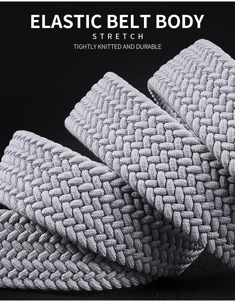 HOT Men's woven canvas with arbitrary elastic belt male student young man hundred buckle waistband tide_voghion.com