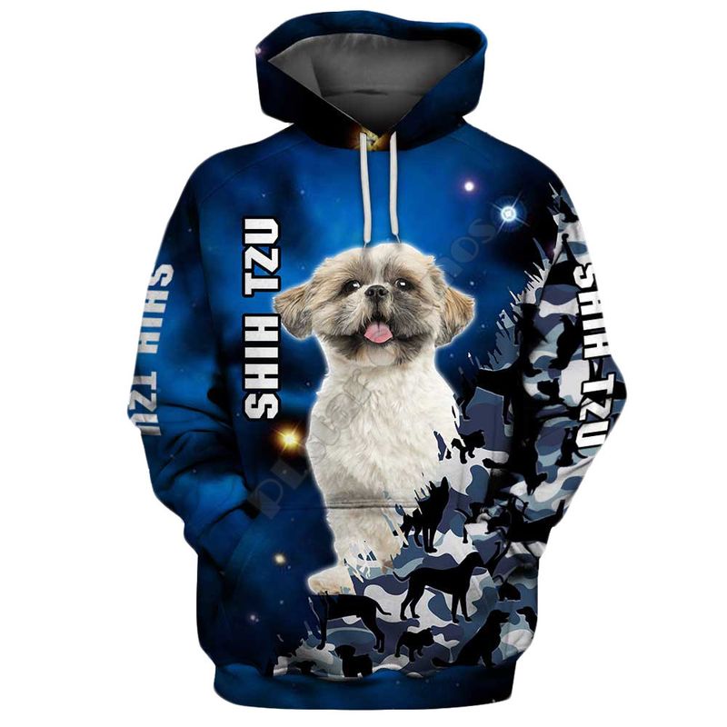 Nowa męska bluza z kapturem 3D z nadrukiem psa_voghion.com