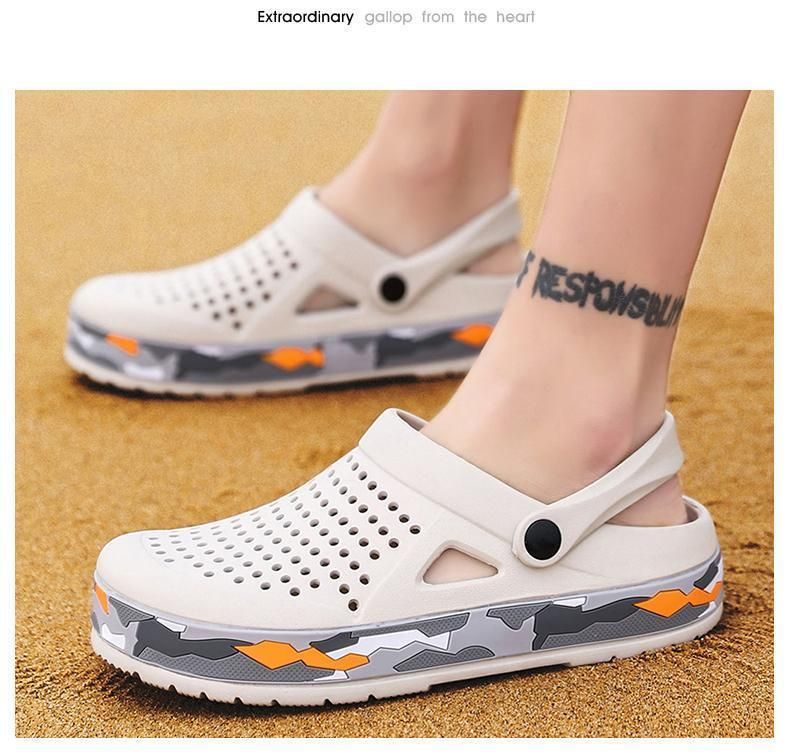 Sandálias masculinas novas Coros Outwear, estilo K moderno, verão, praia, férias, sapatos, sola grossa_voghion.com