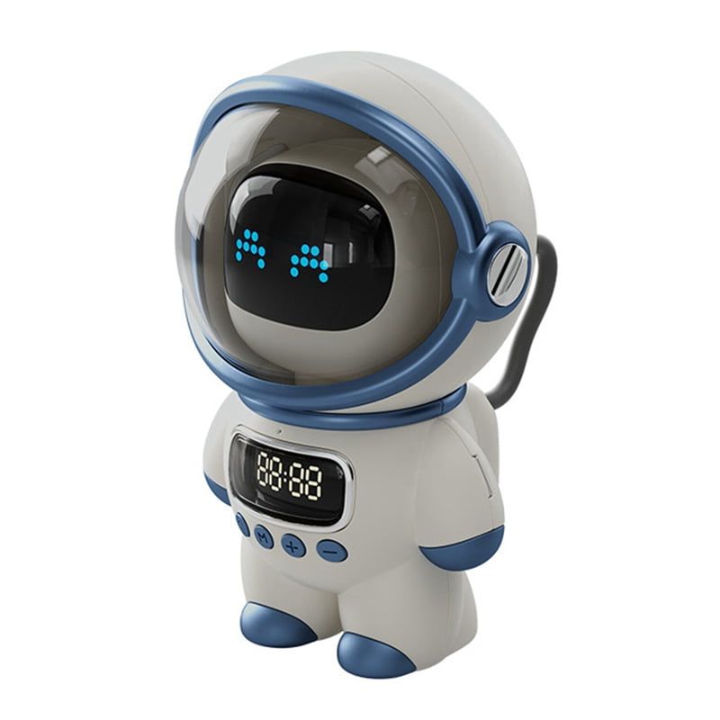 Smart Robot Wireless Bluetooth Speaker Sound Box Audio Alarm Clock FM Radio For Boy Girl Student Gift,1 * AI Robot,White_voghion.com