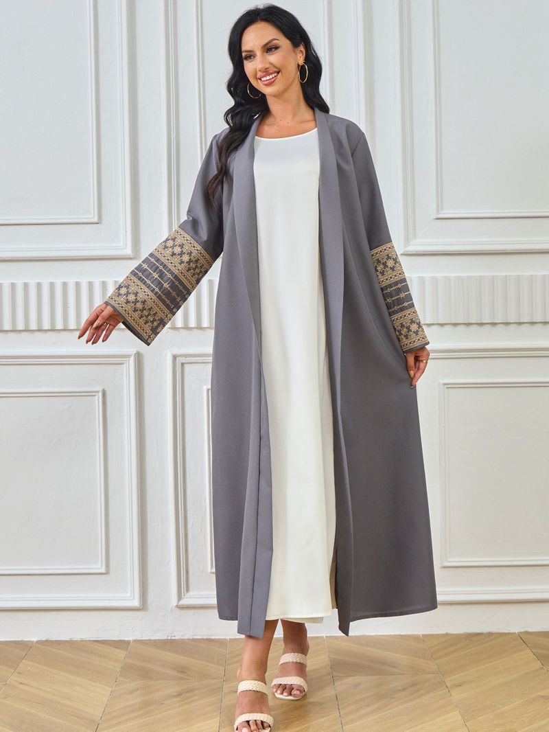 Sieviešu apģērbs Abaya Tuvo Austrumu musulmaņu modes elegants kardigans izšūta kleita sieviešu halāts_voghion.com