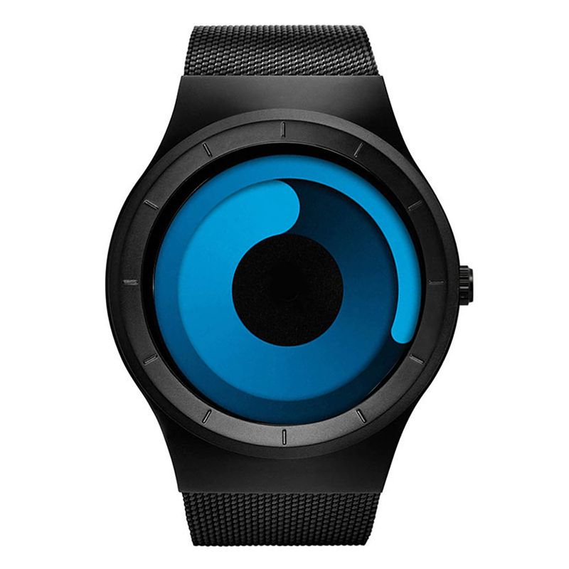 Orologio da polso al quarzo con cinturino in acciaio e cielo stellato_voghion.com