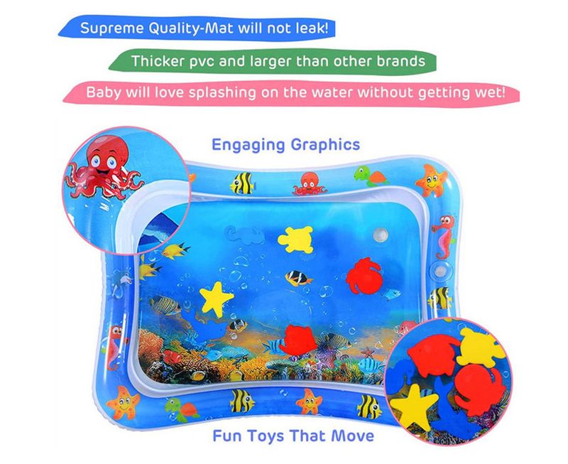 Bebek Su Oyun Matı Şişme Yastık PVC Bebek Karın Zamanı Yürümeye Başlayan Çocuk Su Pedi Çocuklar İçin Erken Eğitim Geliştirme Aktivite Oyuncakları_voghion.com