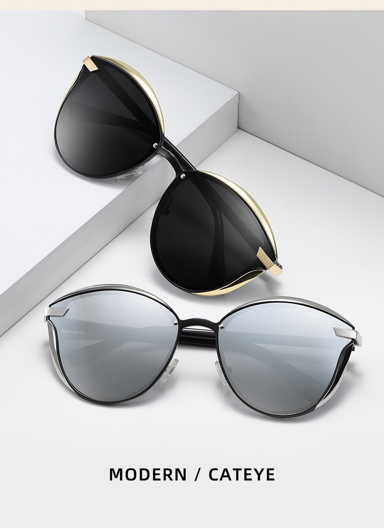 BARCUR Occhiali da sole polarizzati Donna Occhiali da sole rotondi Ladies Lunette De Soleil Femme_voghion.com