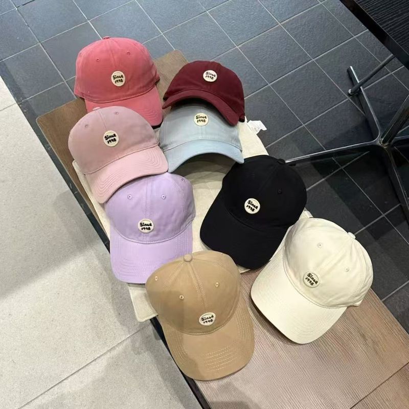 women's Baseball Cap, Sun Hat, Round Logo Wide-brimmed, Thin Face, Big Head Circumference, Korean Style_voghion.com