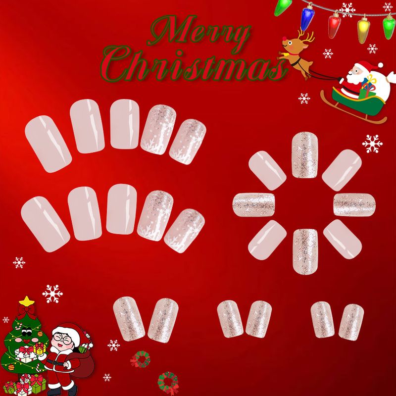 Corta scintillante e generosa armatura 2024 Nuovo stile Natale semplice All-match nudo colore della pelle fiocco di neve glitter indossare armatura 24 pezzi_voghion.com