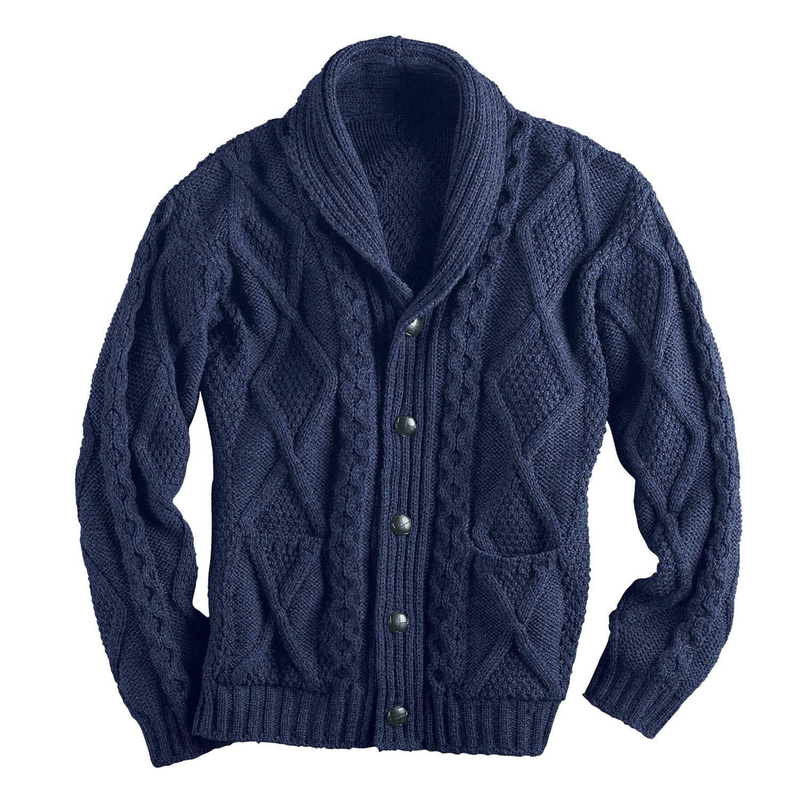 Slim-Fit-Cardigan für Herren – Langärmliger Mantel aus Acrylstrick mit offener Vorderseite, gerippter Saum, unverzichtbar für den urbanen Winter_voghion.com