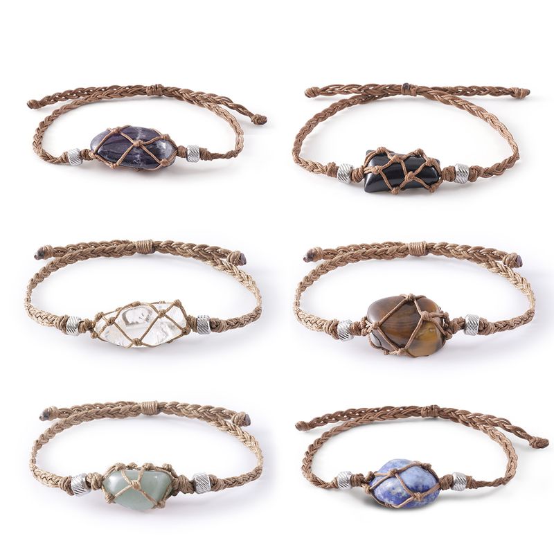Women's Jewelry Natural Gemstones Natural Crystal Braided Bracelets Stone Bracelets Irregular Gemstones_voghion.com