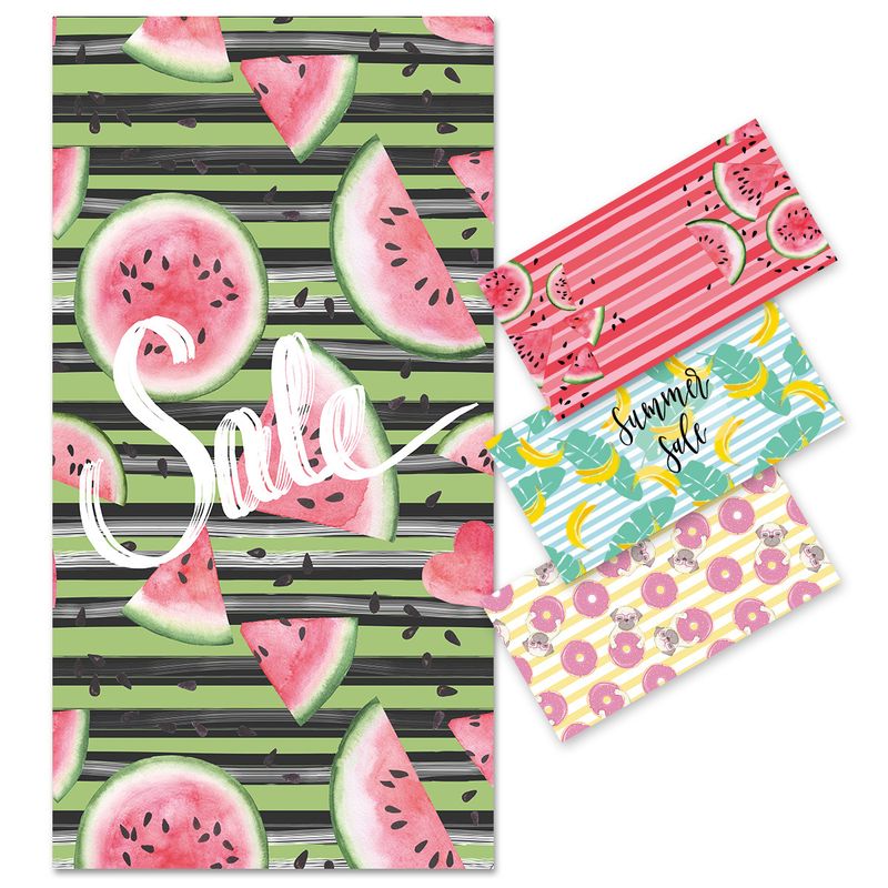 Watermelon Striped Beach Towel - Quick Dry, Ultra Absorbent & Double-Sided Flannel, For Pool, Vacation & Travel (80x160cm)_voghion.com