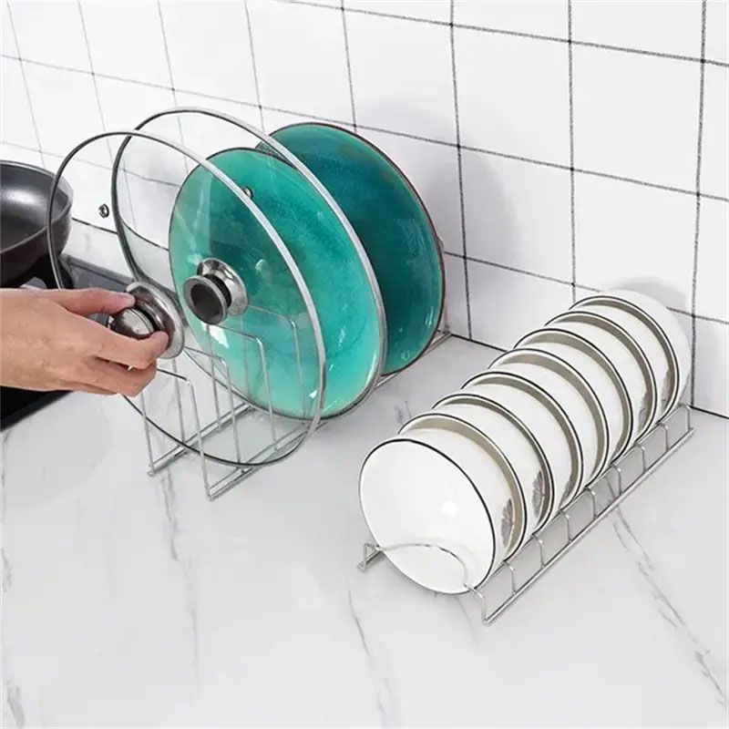 Organizzatore per piatti da cucina, portapiatti in acciaio inox, posate per la casa, piatti, portacoperchi per pentole, scolapiatti per la casa, accessori da cucina_voghion.com
