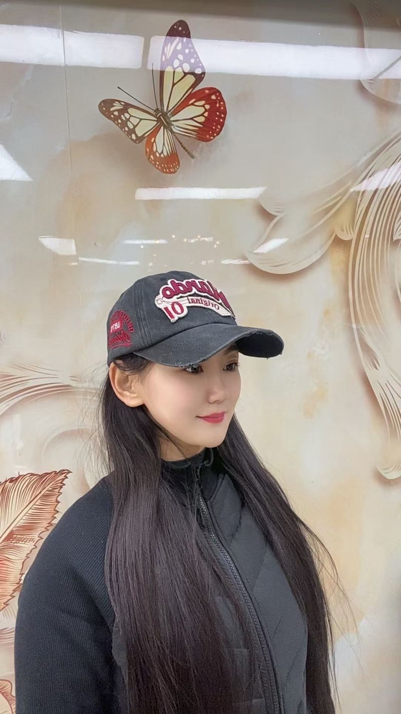 Cappellini da baseball da uomo, cappellini da baseball hip-hop, all'ingrosso, nuovi, stile casual, versatili, in denim, con lettere ricamate e pois._voghion.com