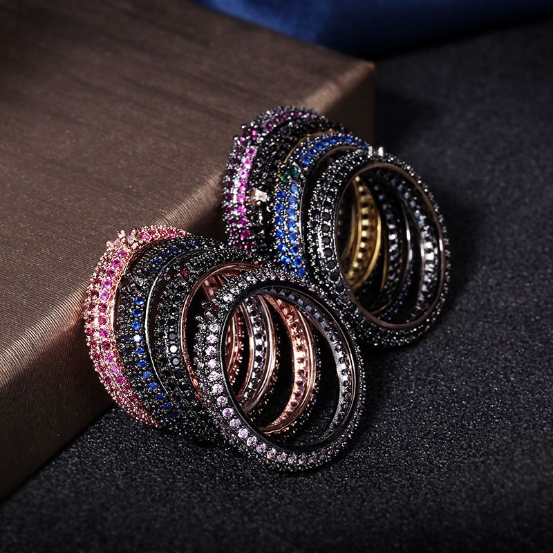 Hot Selling Zirconia Plated Jewelry New Luxury Gorgeous Versatile Line Ring_voghion.com