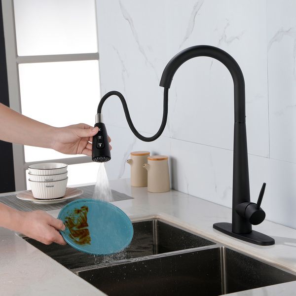 Kitchen Faucets with Pull Down Sprayer; Kitchen Sink Faucet with Pull Out Sprayer; Fingerprint Resistant; Single Hole Deck Mount; Single Handle Copper_voghion.com