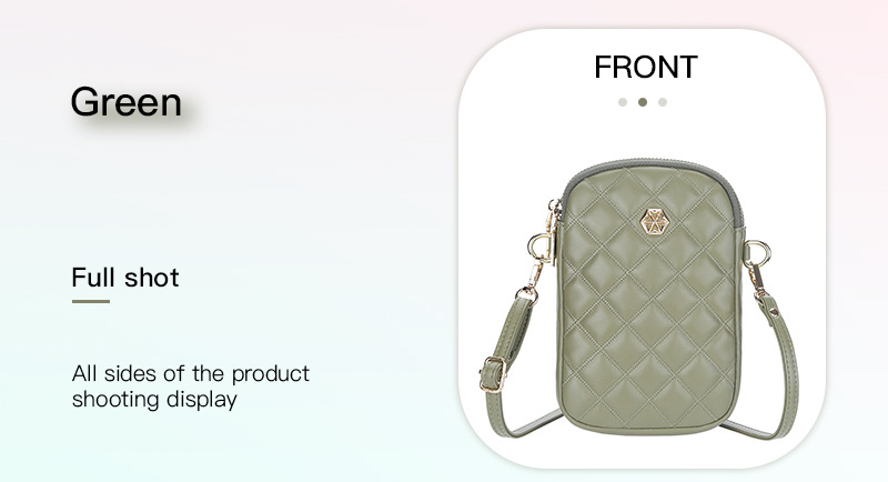 BOISEEN borsa per cellulare borsa piccola a rombo femminile borsa a tracolla con cerniera a doppio strato portamonete verticale da donna_voghion.com
