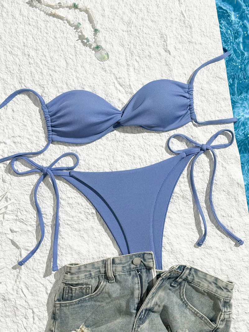 Damenbekleidung Sexy Triangle Bag Bikini Strandanzug Split Badeanzug_voghion.com