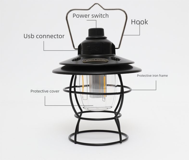 Luz LED portátil para exteriores, para acampar, con batería de larga duración, ideal para tiendas de campaña y caballos._voghion.com