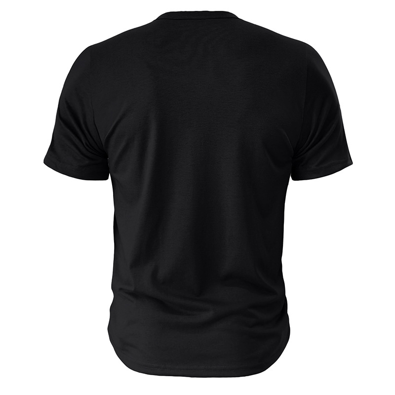 Maglietta estiva da uomo a maniche corte Henry 2023 con scollo a V e bottoni, top Henley_voghion.com