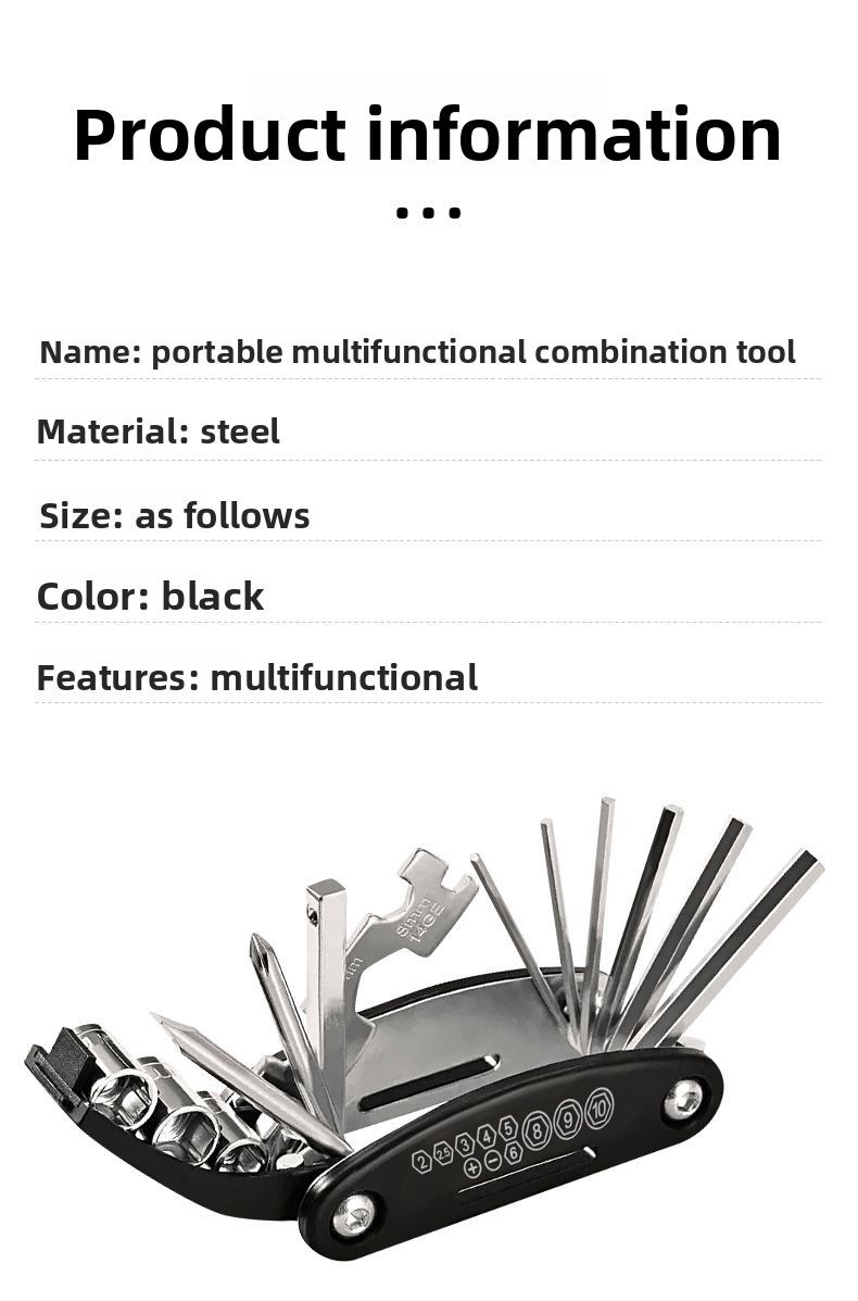 Haoyouwu Bicycle Repair Tools Electric Bike Maintenance Hexagon Folding Screwdriver Flower Blade Wrench 16-in-1_voghion.com