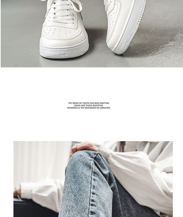 Scarpe da ginnastica casual da uomo, traspiranti, con punta tonda, bianche, basse, con lacci, per studenti estivi, scarpe sportive bianche pure_voghion.com