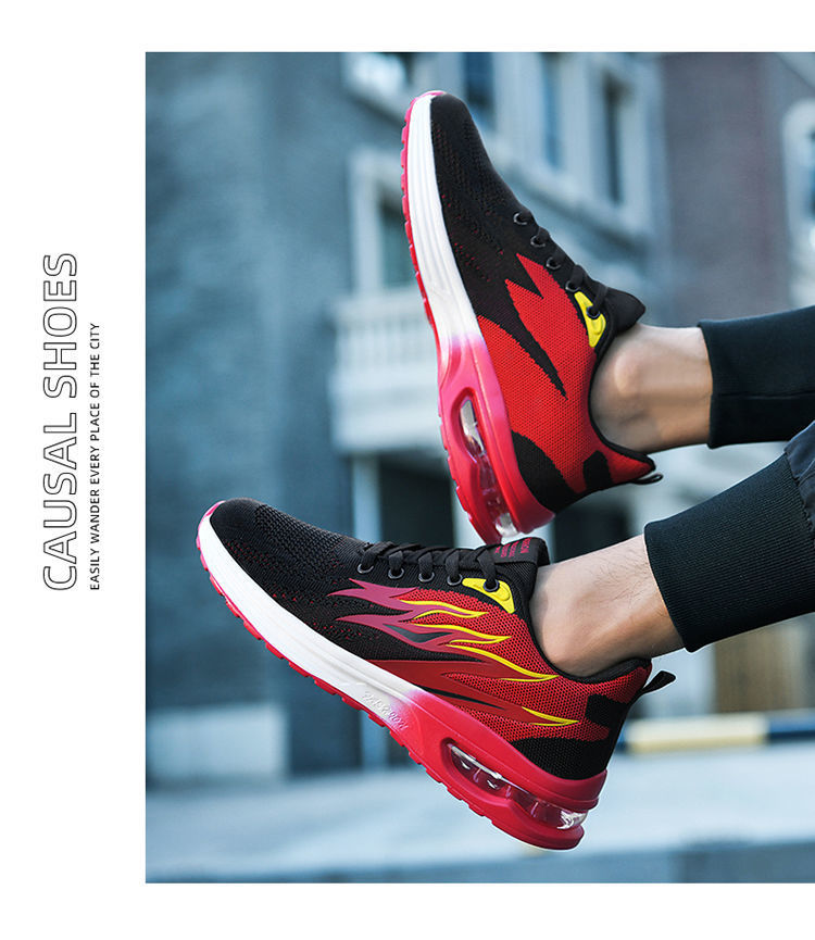 Men's Flame Cushion Running Shoes - Lightweight & Breathable With Soft Sole For Maximum Comfort (Trend Shock Absorption Gym & Jogging)_voghion.com