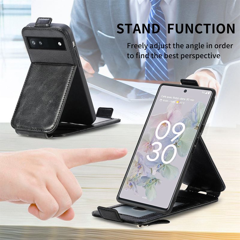 For Google Pixel 7A Phone Case Leather Magnetic Zipper Bag Google Pixel8 Wallet Case TPU_voghion.com