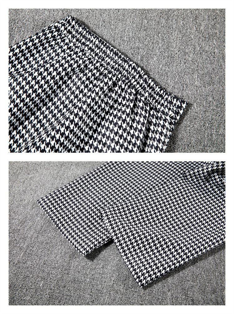 Terno feminino, jaqueta, moda profissional, tamanho pequeno, estilo pied-de-poule, casual, temperamento, para mulheres_voghion.com