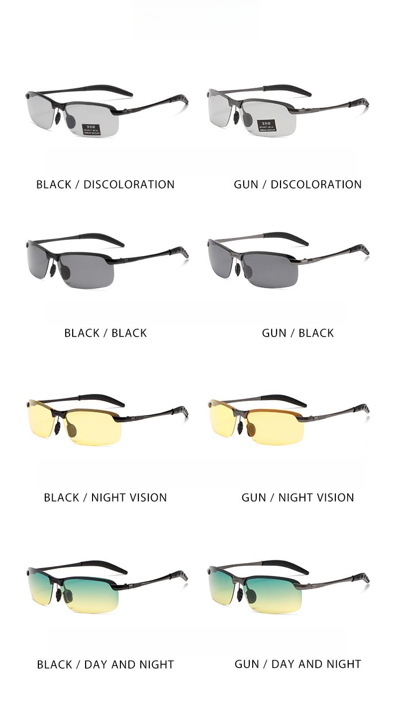 Polarized Sunglasses Men's Fishing Color-changing Sunglasses Day And Night Smart Photosensitive Color-changing Polarized Sunglasses_voghion.com