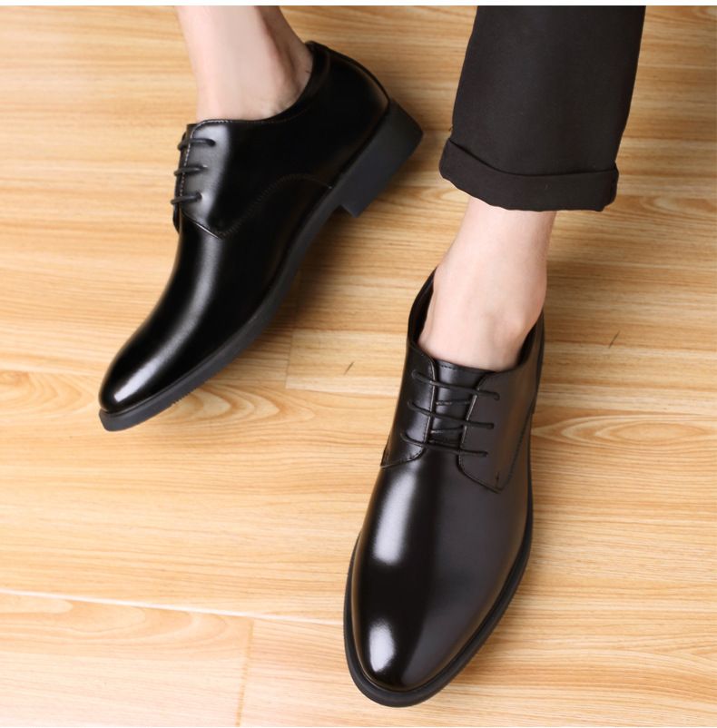 Chaussures en cuir pour hommes printemps et automne nouvelles chaussures d'affaires formelles décontractées pour hommes bureau britannique jeunesse mariage du marié_voghion.com