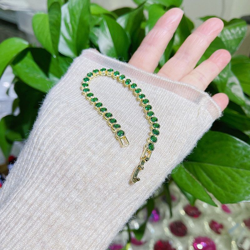 Zulu Nano Ethnic Style For Girls, Simple And Niche Geometric Green Plated Real Gold Electrophoretic Bracelet_voghion.com