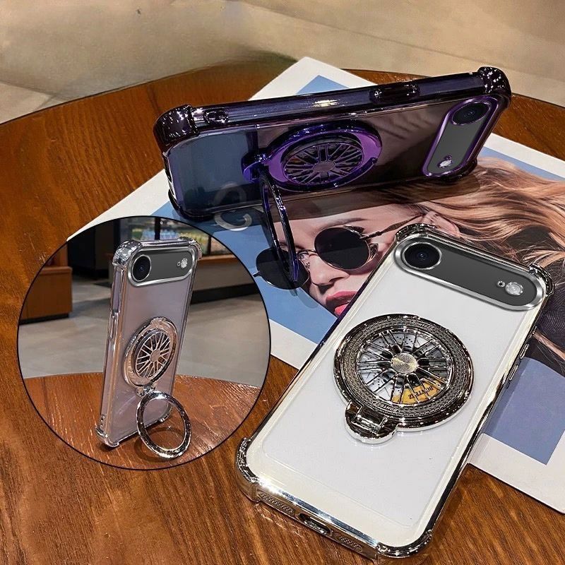 Custodia per cellulare per Apple 17Air Custodia per cellulare per uomo e donna per iPhone17air Supporto giroscopico rotante a decompressione con quattro angoli trasparenti_voghion.com