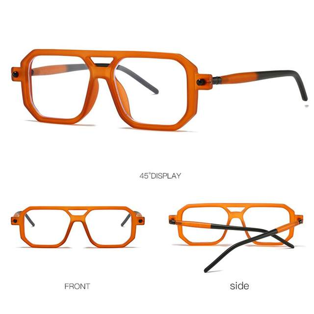 Lunettes de soleil rétro à Double pont pour femmes, léopard, à la mode, vêtements de rue en plein air, nuances pour hommes, UV400_voghion.com