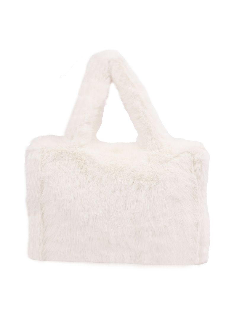 Luxury Faux Fur Tote Bag With Long Shoulder Strap, Large Capacity Soft Fluffy Handbag For Women, Stylish Crossbody Bag For Daily Use_voghion.com