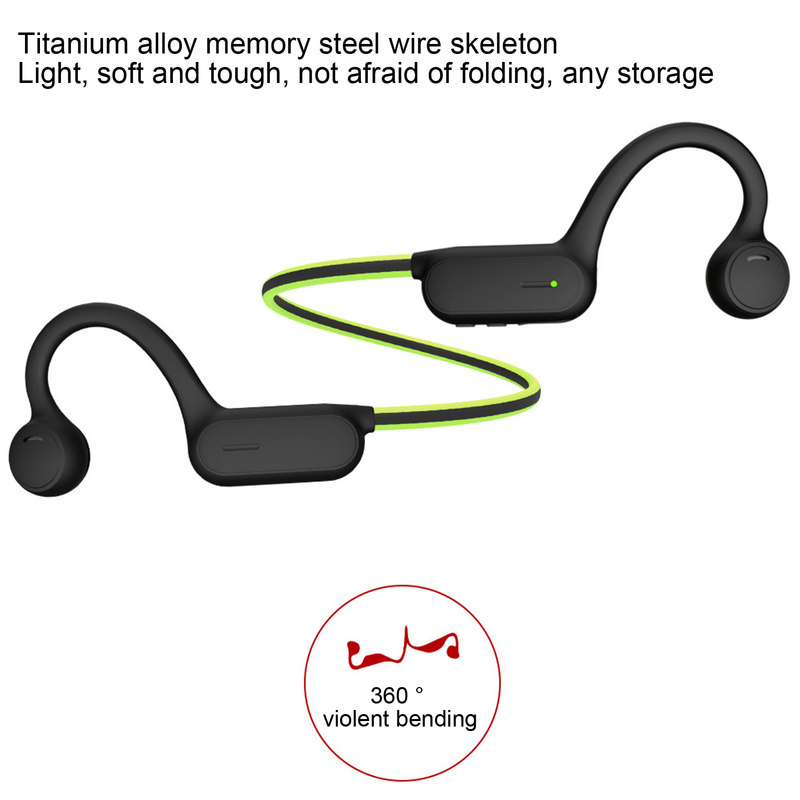 Haken Bluetooth-kompatibel Wasserdichte Kopfhörer Knochen Drahtlose IPX4 Ohr 5,0 Leitung Sport Headset für Laufen_voghion.com