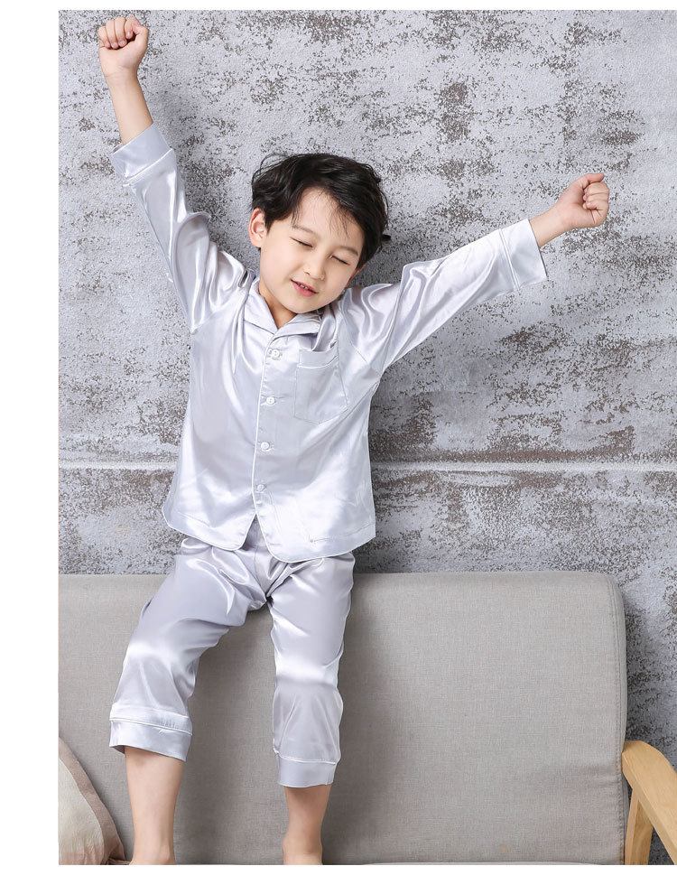 Roupas de bebê para meninas pijamas primavera seda gelo conjunto de homewear infantil pijamas para meninos adolescentes_voghion.com