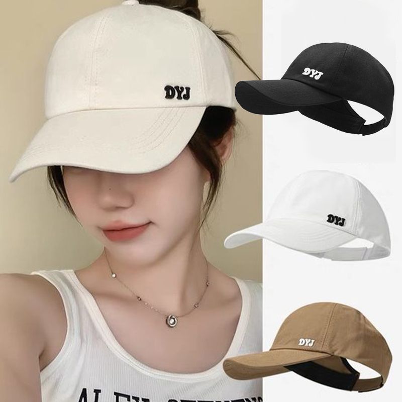 Nuovi arrivi cappelli da sole da donna con coda di cavallo a tesa lunga, pieghevoli, regolabili, da spiaggia, con protezione UV, visiere da pescatore, estivi_voghion.com