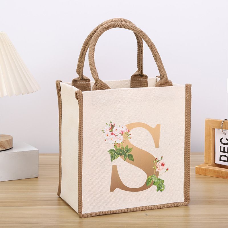 Leinwand Ölgemälde große Kapazität umweltfreundliche Einkaufstasche Lunchbox Tragetasche_voghion.com