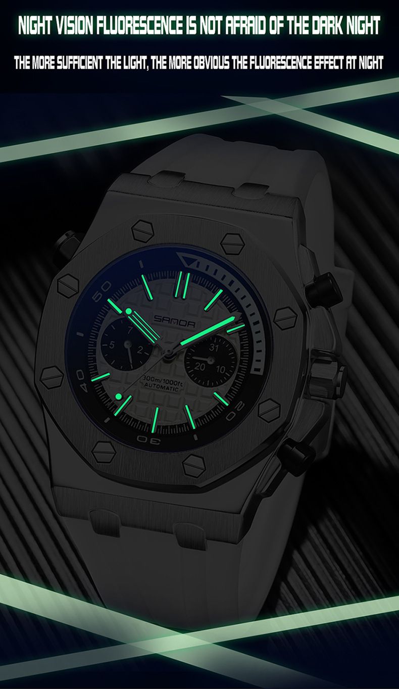Men's Automatic Mechanical Watch With Luminous Hands, Stainless Steel Case, And Durable TPU Strap - Stylish Round Dial Watch For Casual Wear_voghion.com