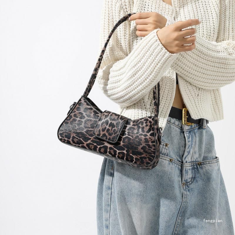 Leopard print bag texture hot girl style underarm bag female handbag versatile shoulder messenger bag_voghion.com