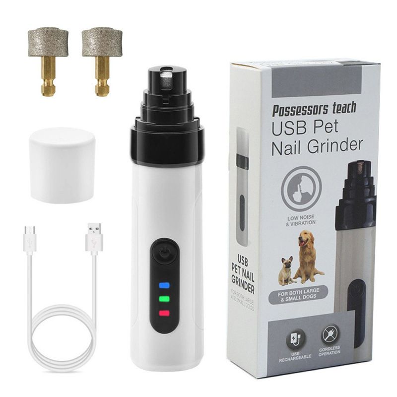 Amoladora eléctrica para mascotas de 2 velocidades, pulidora para gatos y perros, cortauñas automático._voghion.com