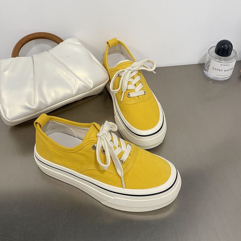 Canvas Shoes 2025 Spring And Summer New Thick Bottom Slope Heel Multifunctional Comfortable Hidden Heel Casual Shoes White Sneakers Fashion_voghion.com